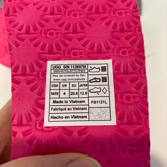 UGG Sandal Pink White Blue Neon Zuma Sling Flip Flop Shoe Baby Toddler 12-18M - Picture 2 of 10